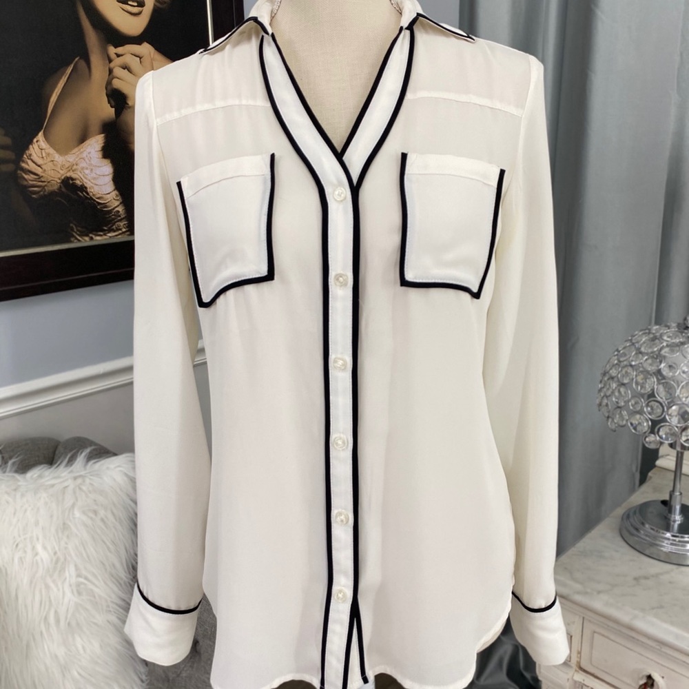 White w/ Black Trim Express- The Portfolio Shirt